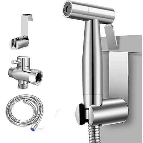 Handheld Bidet Sprayer for Toilet, Premium Stainless Steel Bathroom Bidet Attachment, Adjustable Water Pressure Control for Feminine Wash,Cloth Diaper for Baby Wash, Support Wall or Toilet Mount
