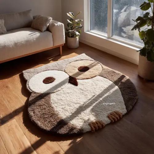 Hand-Tufted Wool Owl Rug | Woodland Nursery Décor