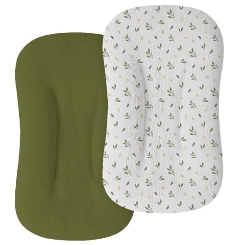 Mi Flor Muslin Baby Lounger Cover 30.7"x20" – Snug Fit for Snuggle Me Organic Infant Lounger – Ultra Soft, Breathable, CPC Certified, Non-Shrink