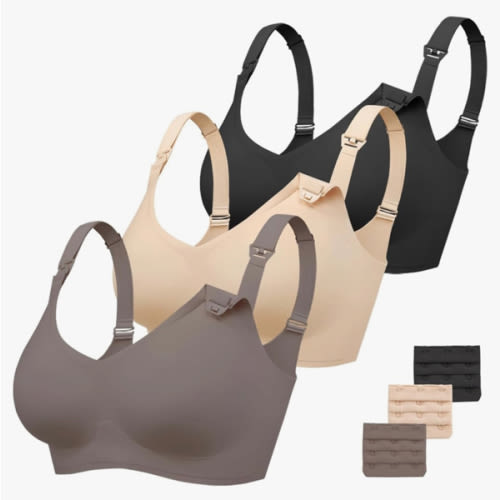 Vinfact 3 Pack Nursing Bras for Breastfeeding Comfort Maternity Bras for Pregnancy Wireless Seamless Breastfeeding Bras