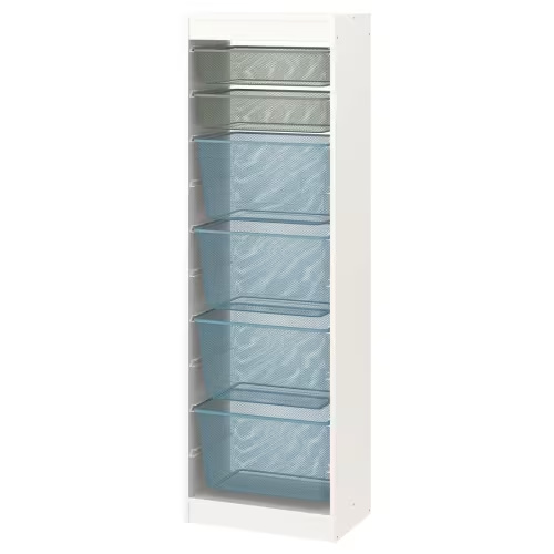 TROFAST storage combination with boxes, white light green-gray/gray-blue, 181/8x113/4x571/8" - IKEA US