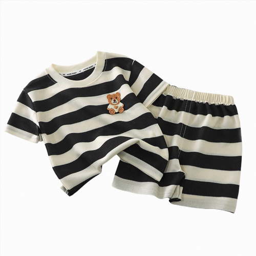 kpoplk Baby Boy Summer Outfit Bunny Truck Embroidery Tops and Plaid Shorts Set Toddler Boy Spring Summer Clothes(Black,6-12 M)