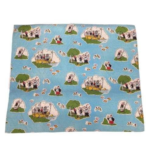 Vintage Handmade Popeye Olive Oil Baby Crib Blanket Wimpy Fishing