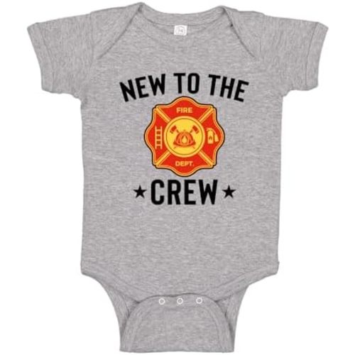 New to The Crew Fireman Baby Bodysuit One Piece Or Toddler T-Shirt Cute Firefighter Baby Gift