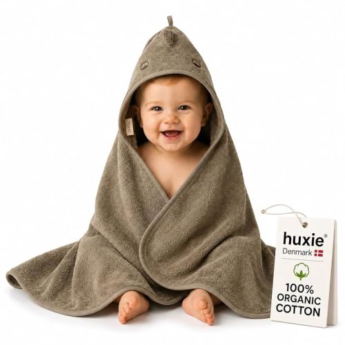 Hooded Baby Bath Towel, 100% Organic Cotton, Super-Soft 32"x32"