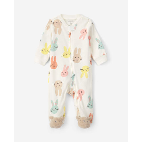 Baby Easter Bunny 100% Cotton 2-Way Zip Sleep & Play Pajamas - Cream | Carter's
