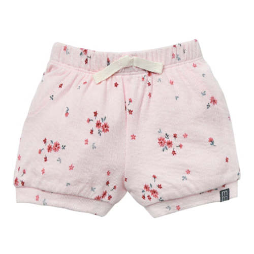 Baby Girls Light Pink Floral Cuffed Shorts