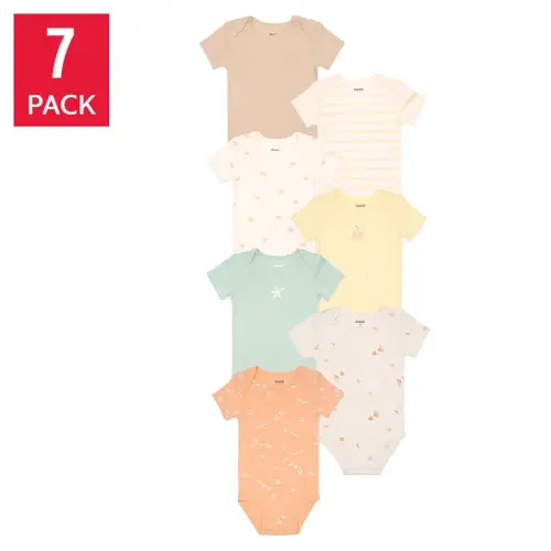 Pekkle Infant Short Sleeve Body Suit, 7-Pack | Costco