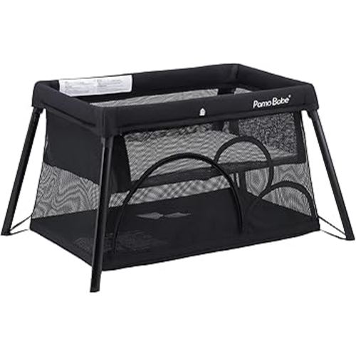 Pamo Babe Travel Crib Lightweight Playpen Baby Playard with Bassinet Portable Mini Playard