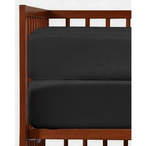 CGK Linens Microfiber Baby Crib Sheets – 2-Pack, Soft, Breathable Fitted Crib Sheets, Oeko-Tex Certified in Black, Size Standard Crib/Toddler