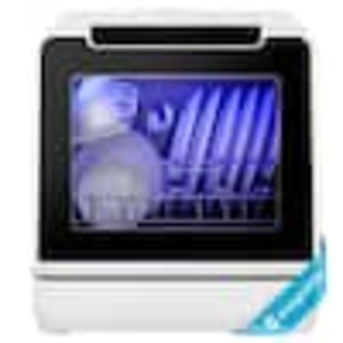 SIMZLIFE 16.5 in. Countertop Dishwasher in Whites with 5L Built-in Water Tank, Drain Hose, 8-Modes with Self Clean and Baby Care DW-02-S-HD