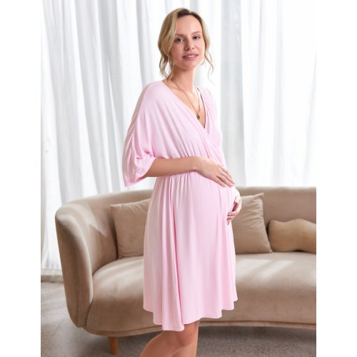 Ekouaer 3-in-1 Maternity Gown Labor & Delivery Nursing Nightgown