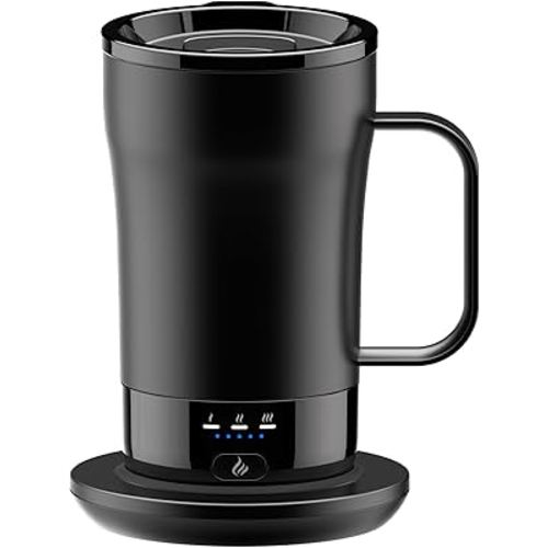 Self-Heating Coffee Mug, 14oz Heated Coffee Mug Rechargeable - Temperature Control Cup Keep Drinks Hot, Smart Cup Great Gift for Women & Slow Sippers