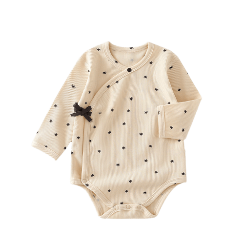 Apricot Black Star Baby Bodysuit | Petit Hollow