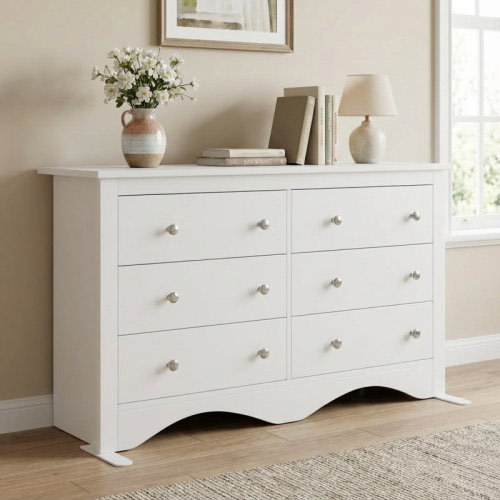 Ebern Designs 6-Drawer Dresser With Wave Base, Modern Finish & Reviews | Wayfair