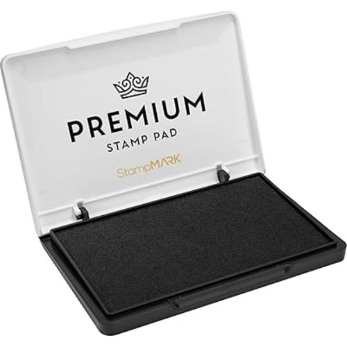 Premium Stamp Pad Medium Size 3" x 4" - for Traditional Rubber Stamps - Felt Pad Black Color