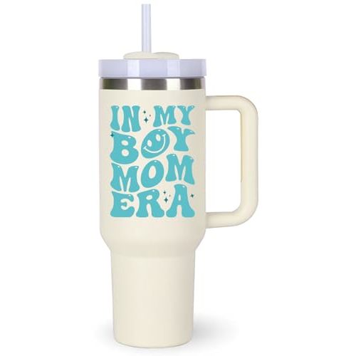 momocici Boy Mom Cup Tumblers Gifts.40oz In My Boy Mom Era Tumbler with Handle.40oz Birthday Christmas Mothers Day Gifts for Boymom.