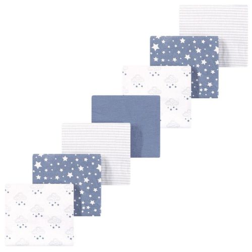 Luvable Friends Hudson Baby Flannel Receiving Blankets 7pk, Dreamy Cloud Blue
