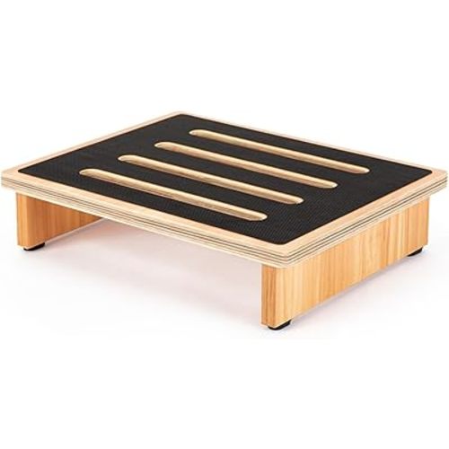 StrongTek 3.5" One Step Stool for Adults, Sturdy Wooden Riser with Non-Slip Rubber Top, 440 lb Capacity, No Assembly Required, Portable for Kitchen, Bathroom, Bedside, Kids & Seniors