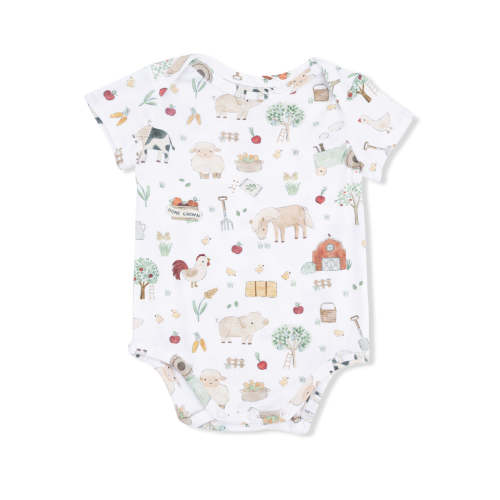 Short Sleeve Bodysuit, Cute Farm Animals Uni