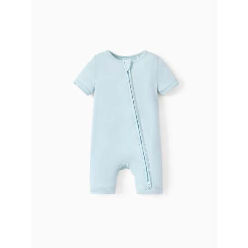 Bamboo Baby Boy / Girl 2-Way Zip Onesies Anti Slip Childlike Food Pattern Bamboo Sleepwear (Snug-Fitting)
 Turquoise