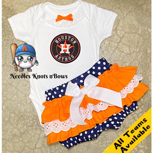 Baby Baseball Outfit Girls, Game Day Baseball Outfit, Toddler Baseball Outfit, All Teams Available, Baseball Bloomers, Sizes Newborn -Size 4