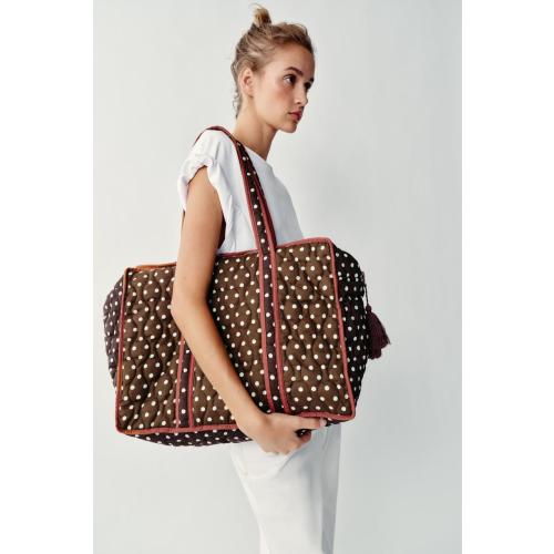 POLKA DOT QUILTED BAG - Brown | ZARA United States