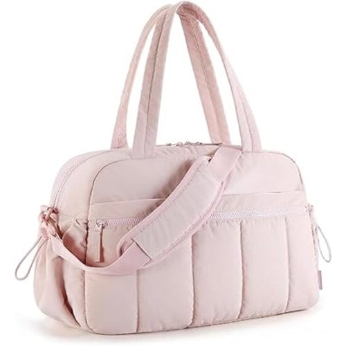 Mini Gym Bag for Women Girls, Crossbody Tote Bag with Wet Pocket, Water Resistant Travel Duffle Bag, Dance Workout Sport Bag, Pink (Pink, M)