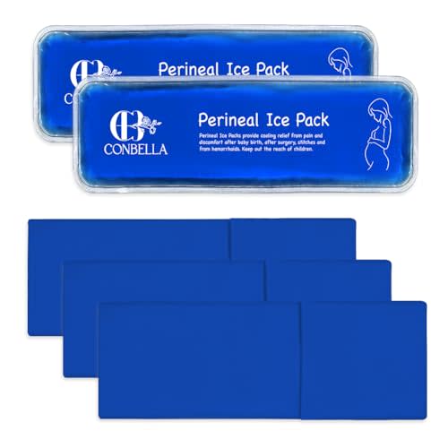 Perineal Ice Packs for Postpartum Recovery, Hot & Cold Postpartum Ice Packs | 2 Gel Ice Packs & 3 Washable Soft Covers for Hemorrhoid & C-Section Relief, New Mom Gift, Reusable