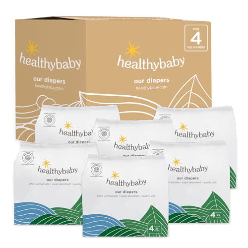 Our Diapers | The First EWG Verified & Microbiome-Friendly Diaper | Size 4 (22-32 lbs) 150 Count | 12-Hour Leak Protection | Made with Organic Cotton & Plant-Derived Materials | Totally Chlorine Free