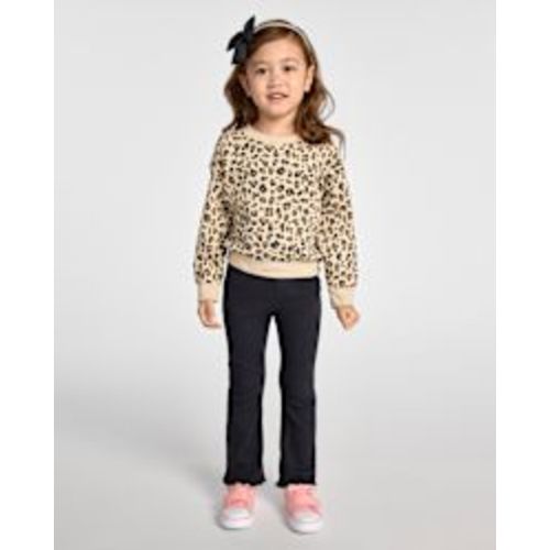 Baby And Toddler Girls Ribbed Lettuce Leggings - BLACK | The Children's Place