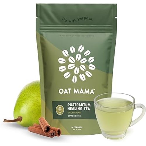 OAT MAMA Postpartum Recovery Tea - Spiced Pear | Calming & Healing Tea for Hormone Balance | Organic Postpartum Support for Moms