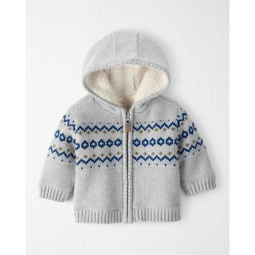 Baby Boy Organic Cotton Fair Isle Sweater Knit Jacket  - Little Planet | Carter's