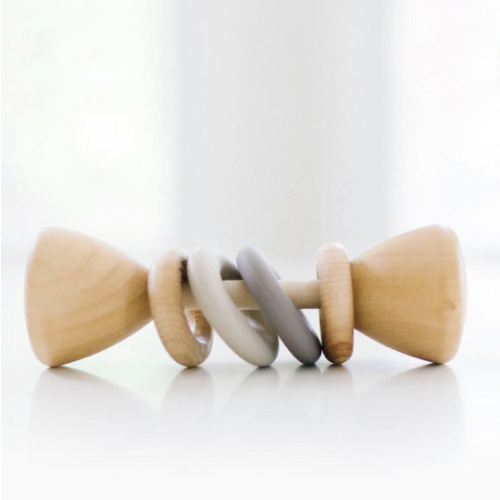 Silicone + Wood Rattle