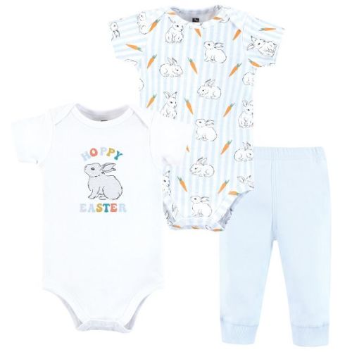 Hudson Baby Unisex Cotton Bodysuit And Pant Set, Hoppy Easter, 6-9 months
