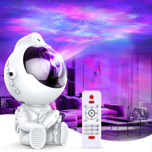 Astronaut Star Projector, Galaxy Ceiling Projector Starry Nebula Kids Night Light with Remote Control Timing & 360° Rotation Magnetic Head for Baby Home Bedroom Gaming Room Decor Christmas Party Decor