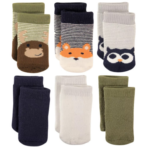 Luvable Friends Baby Boy Newborn and Baby Socks Set, Moose