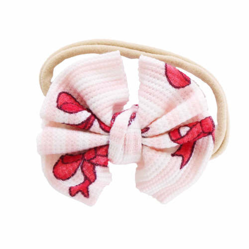 Coquette Christmas Bamboo Waffle Bow Headband