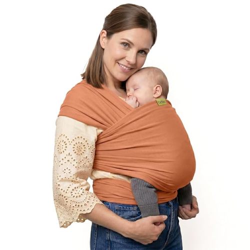 Boba Baby Wrap Carrier – Original Baby Sling Carrier for Newborns (7–35 lbs), Soft, Secure, Hands-Free & Ergonomic, Ideal for Comfortable Bonding, New Parents (Organic Fox)