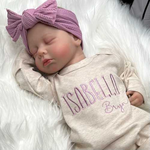 Personalized Purple Gown & Headband for Baby Girl | Lilac Coming Home Outfit | Lavender Bubble Romper | Baby Shower Gift Newborn Girl Footie