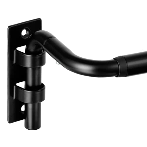 ENJOYBASICS 66-120" Wrap Around Curtain Rod, Quick Curtain Change, Black | Blackout Curtain Rod, Maximum Block Light for Sleep, Flexibly Adjustable Length to Fit Any Room, No Sagging, Easy to Install