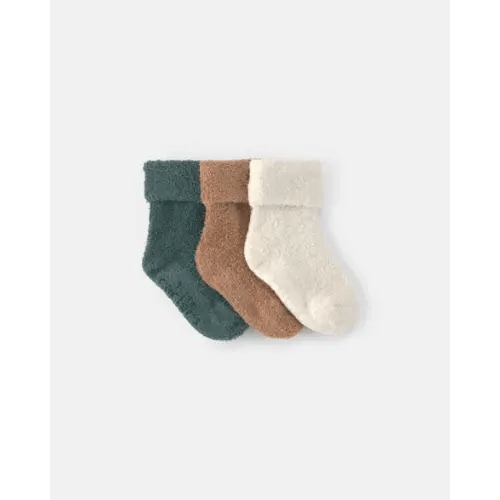Baby Boy 3-Pack Baby Booties - Green/Brown/Cream | Carter's