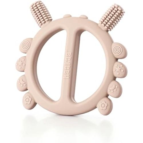 Haakaa Silicone Crab Baby Teether,Teething Toys,360°Baby Toothbrush Head for Infant Self-Brushing Training,Food-Grade Silicone,Blush