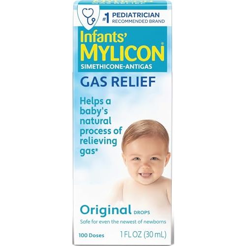 MYLICON Gas Relief Drops for Infants and Babies, Original Formula, 1 Fl Oz. | Gentle simethicone drops relieve infant gas & discomfort · Original formula · Safe for newborns, use as directed