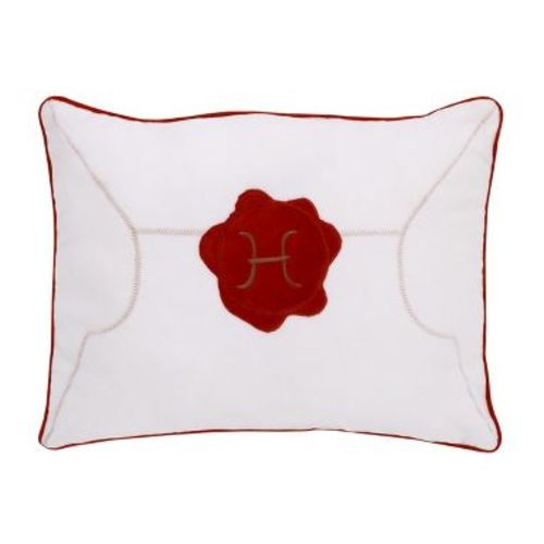 Warner Brothers Harry Potter Welcome Little Wizard Red, and White Addressed Letter Decorative Pillow