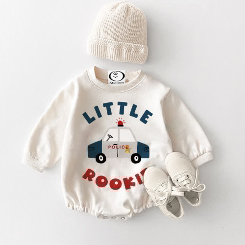 LITTLE ROOKIE POLICE Baby White Bodysuit