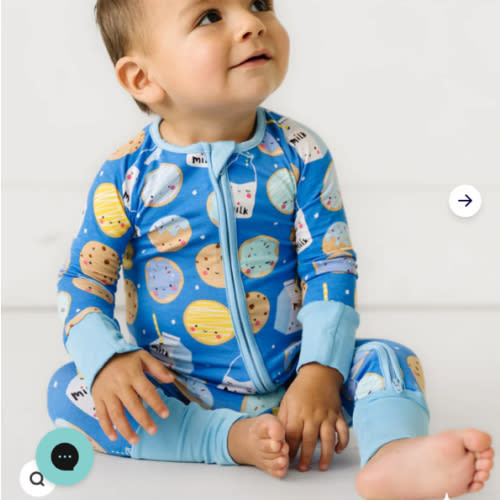 Blue Cookies & Milk Zippy - Little Sleepies