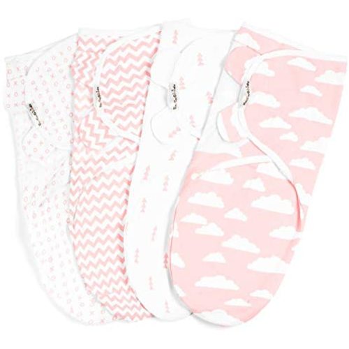 Swaddle Blanket, Adjustable Infant Baby Swaddling Wrap Set of 4, Baby Swaddling Wrap Blankets for Boys and Girls Made in Soft Cotton, by BaeBae Goods (0-3 Months)