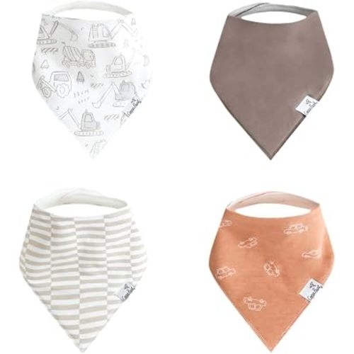 Copper Pearl Baby Bibs 4 Pack, Bandana Drool Bibs for Baby Girl & Boy, Soft Cotton Bibs for Drooling and Teething