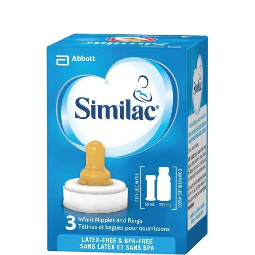 Abbott Laboratories Similac Infant Standard Flow Nipple and Ring, 3 Pack 3 count